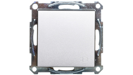 Merten System M Jednoduchá 16A zásuvka Schuko IP20 s klapkou hliník MTN2311-0460