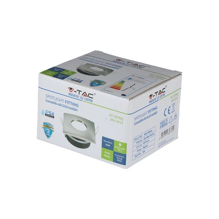 Spot GU10 Square Satin Nickel VT-787 V-TAC stropné svietidlo na zapustenie