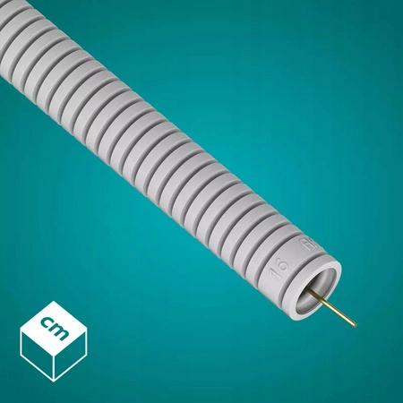Vlnitá rúra RKGL 16mm 320N Peszel s pilotom na ochranu káblov 50m sivá AKS ZIELONKA
