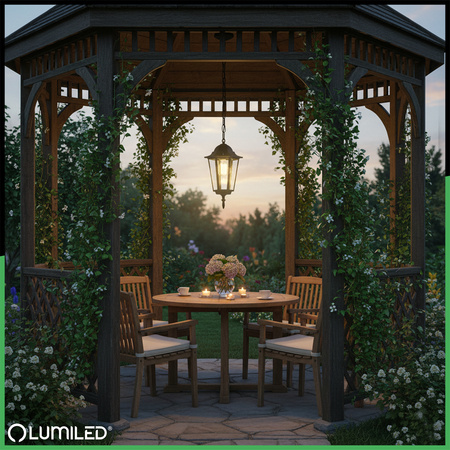 Vonkajšia závesná záhradná lampa E27 LATARNIA Black BELLIS LUMILED