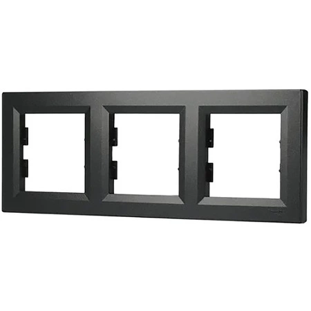 Horizontálny rám pre trojitú zásuvku Asfora Anthracite