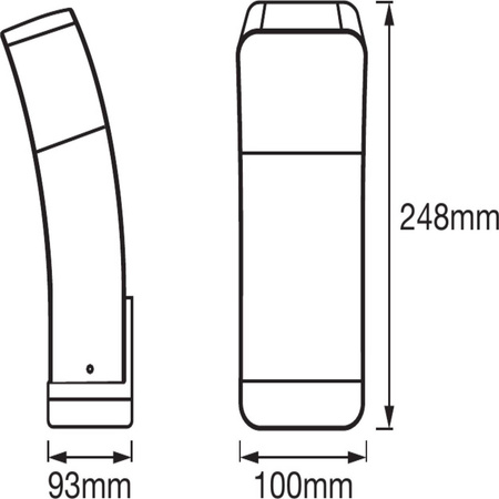 Vonkajšia záhradná LED lampa Vonkajšia nástenná lampa 10W 550lm 3000K, teplá biela RGBW Stmievateľné IP44 Grey SMART+ WiFi Curve Ledvance