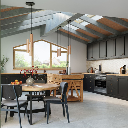 Stropné závesné svietidlo 3x GU10 trubicové hnedé škandinávske Lino Sollux