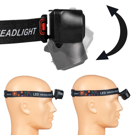 LED dobíjacia hlavová baterka XPE + COB VA0115 Vayox