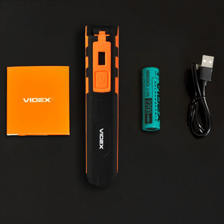 Nabíjateľná LED ručná baterka 5W 400lm 5 módov UV stmievanie Videx