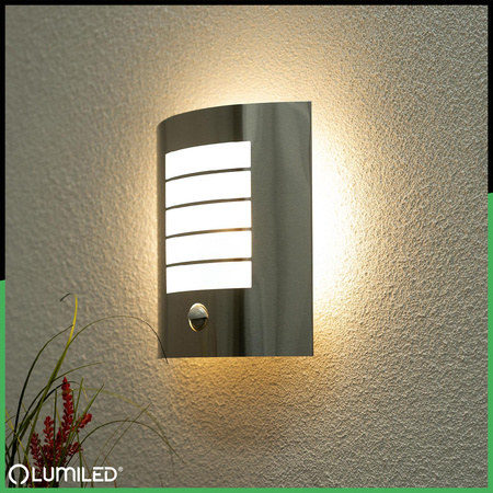 Vonkajšie nástenné svietidlo E27 NIGELLA so senzorom pohybu a súmraku