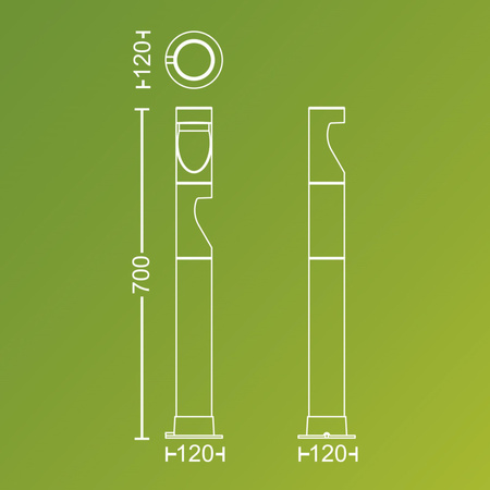 Záhradná lampa vonkajšia PIPE 70cm LED 1,5W 180lm 2700K Desi Philips