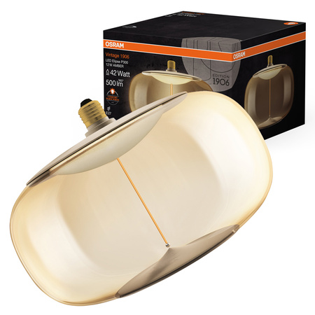 Dekoratívna LED žiarovka E27 12W = 42W 500lm 1800K teplá biela 320° Amber Filament Dimmable Vintage 1906 Osram