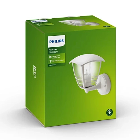 Záhradné nástenné svietidlo Vonkajšia lampa E27 IP44 White Creek Philips
