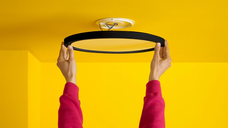 Plafond LED stropné svietidlo 32W 3750lm 2700-6500K RGB + TW 54,5cm čierne okrúhle Smart SMART WiFi Bluetooth App Superslim WiZ