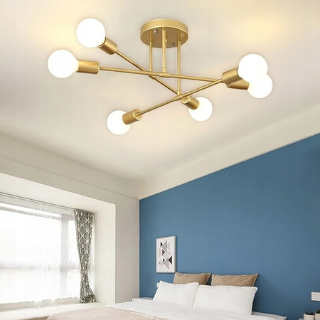 Luster Stropné závesné svietidlo Dekoratívne 6x E27 Zlatá 70cm Eliot Masterled