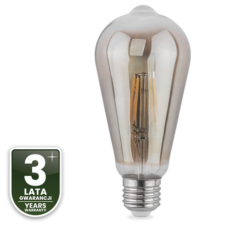 6x LED žárovka E27 Edison ST64 6W = 50W 660lm 2200K teplá 360° DIMMION FILAMENT LUMILED