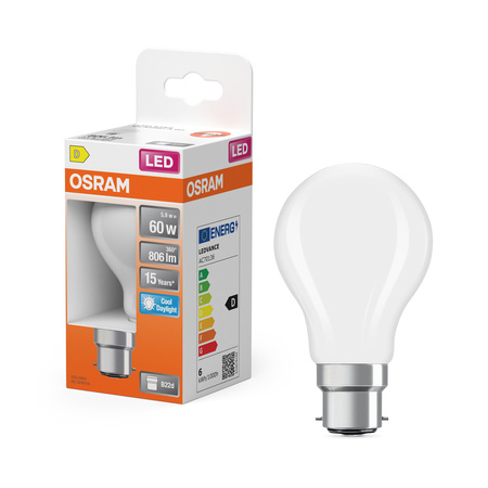 LED žiarovka A60 B22d 5,9W = 60W 806lm 6500K studená biela 300° STAR CLASSIC Osram