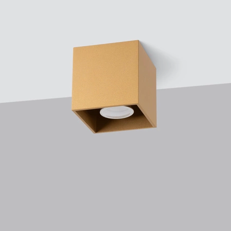 SPOT GU10 Square Gold Minimalistické štvorcové stropné svietidlo Sollux na povrchovú montáž