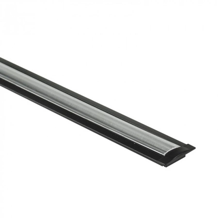 Hliníkový LED profil na zapustenú montáž čierny 1 m s priehľadným difúzorom pre LED pásy + krytky Ecolight série P