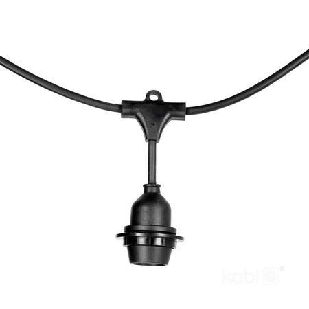 Vonkajšia záhradná svetelná reťaz 5x E27 čierna IP44 5m Kréta Kobi