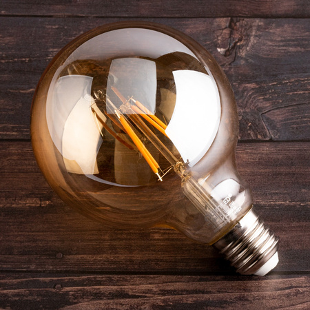 LED žiarovka E27 Sphere G125 4W = 40W 470lm 2000K teplá biela 360° BURRITON FILAMENT LUMILED