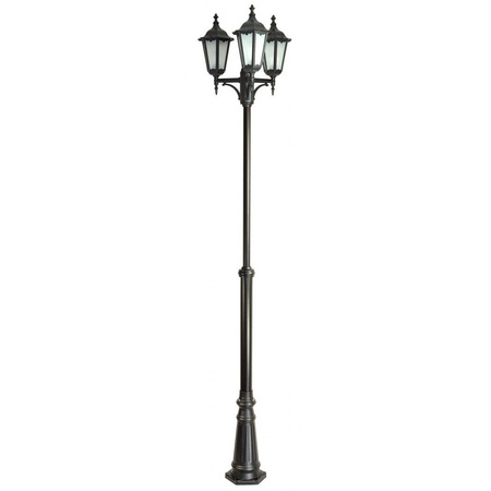Záhradná lampa Vonkajšia tyčová lampa E27 Retro Classic OGMWN 3 195-295cm čierna Su-Ma