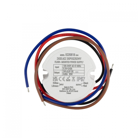 Vstupný napájací zdroj FI60 pre LED pásky 20W 24V 0,83A Hermetický IP67 Ecolight