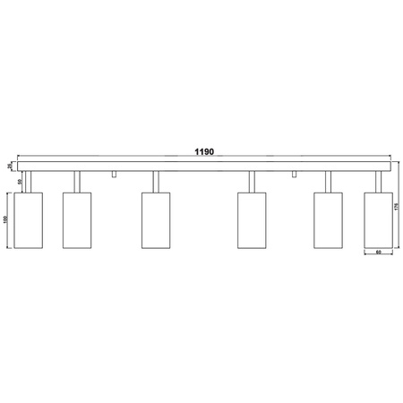 Stropné svietidlo QUALIS SPOT Reflektor Halogénové svietidlo 6xGU10 Čierna