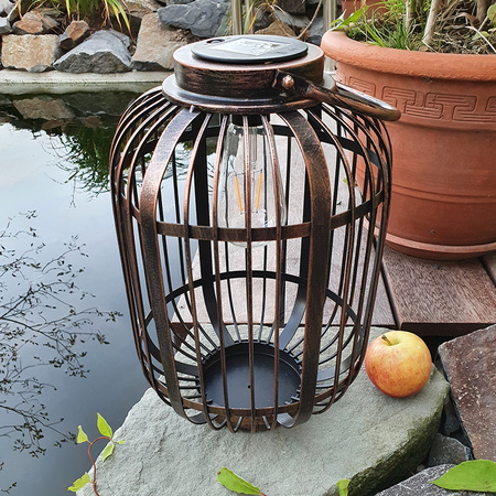 LED solárne vonkajšie záhradné závesné svietidlo 2700K IP44 Dusk Sensor