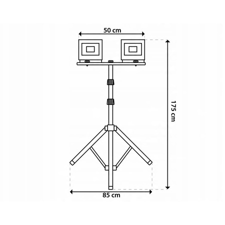 Svetlomet LED Kit Lamp 2x 20W Pracovný stavebný statív 6500K