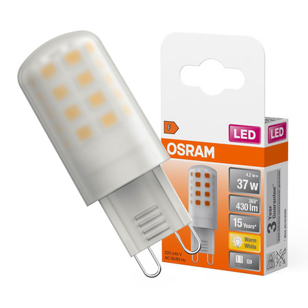 LED žiarovka G9 4,2W = 37W 430lm 2700K teplá biela 300° LED PIN Osram