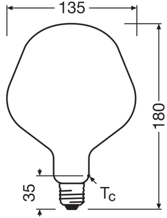 Dekoratívna LED žiarovka G135 guľa E27 7,3W = 60W 806lm 2700K teplá biela 320° Dimmable Vintage 1906 Osram