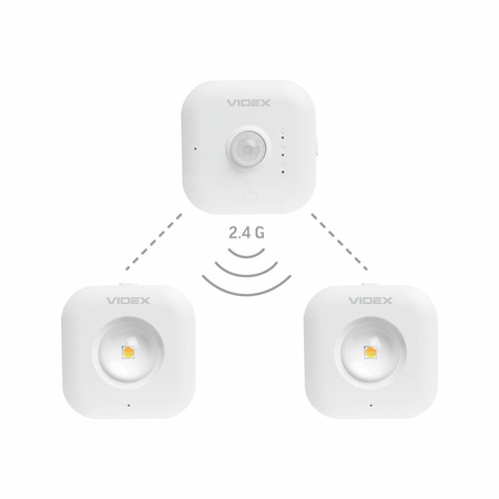 Bezdrôtové LED osvetlenie schodiska so senzorom 1W 70lm CCT 90° 750mAh biela VIDEX