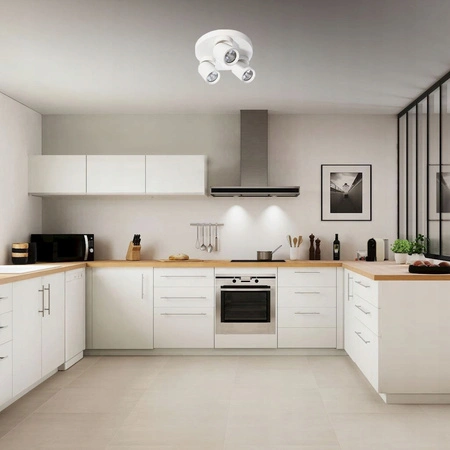 Nástenné svietidlo na povrchovú montáž Pohyblivé 3x GU10 Okrúhle biele matné Timo Masterled