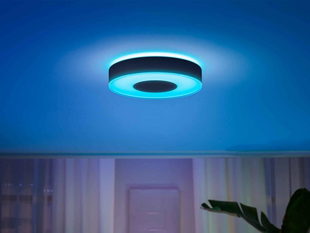 Plafond LED stropné svietidlo na povrchovú montáž 52,5 W 3700 lm IP20 Biela a farebná atmosféra RGB + TW Black 42,5 cm Smart SMART Zigbee Bluetooth Infuse Philips HUE