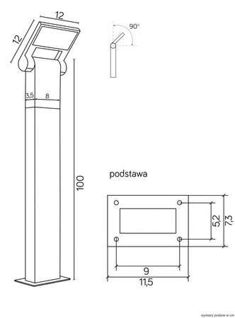Vonkajšia záhradná lampa Stojaca LED SLUG Neo 11702-1000 DG 10W 600lm 3000K teplá biela 100cm Su-Ma