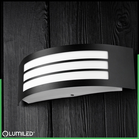 Vonkajšie nástenné svietidlo E27 Black IP44 FREESIA Lumiled Garden