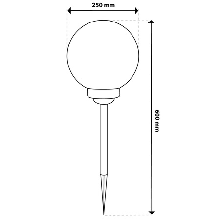 LED solárne záhradné svietidlo 6500K IP44 25cm poháňané nadzemnou bielou guľou ATRIS LUMILED
