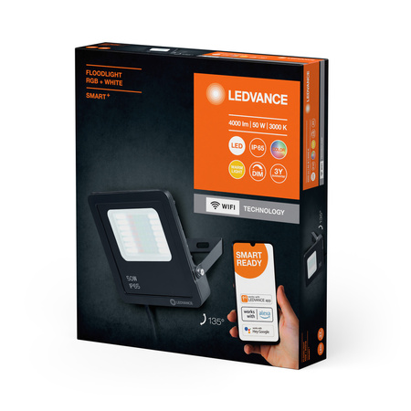 Inteligentný LED reflektor 50W 3000lm 3000K, teplá biela RGBW Dimmable Black SMART+ WiFi Multicolor Ledvance