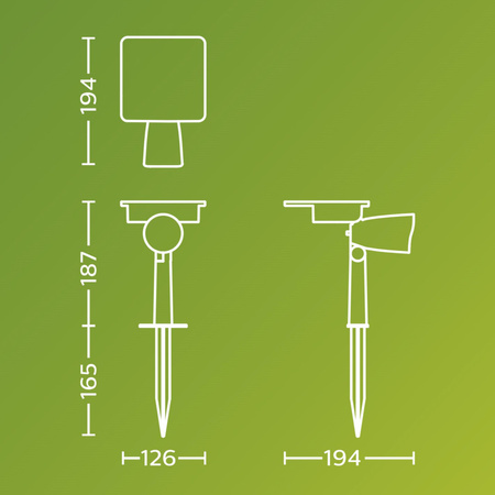 Solárna záhradná lampareflektorom LED 1,4 W 150 lm 2700K IP44 so súmrakovým senzorom Ashlyn Black Philips