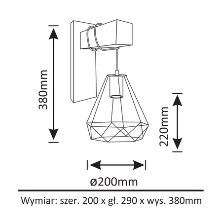 Nástenné svietidlo Povrchová montáž E27 Čierna zlatá Vigo Sanico Goldlux