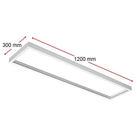 Rámček na povrchovú montáž pre LED panely 120x30 Hliník Biely Ecolight