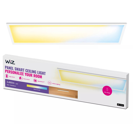 LED panelové stropné svietidlo 36W 3400lm 2700-6500K TW 120x30 cm biele obdĺžnikové Smart SMART WiFi Bluetooth aplikácia WiZ