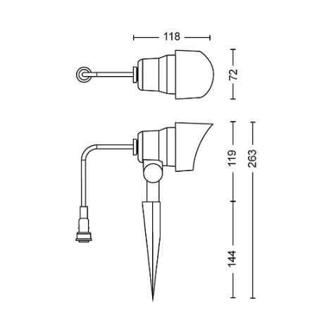 LED reflektorová záhradná lampa 6W 660lm 4000K IP44 čierna nízkonapäťová 12V Philips