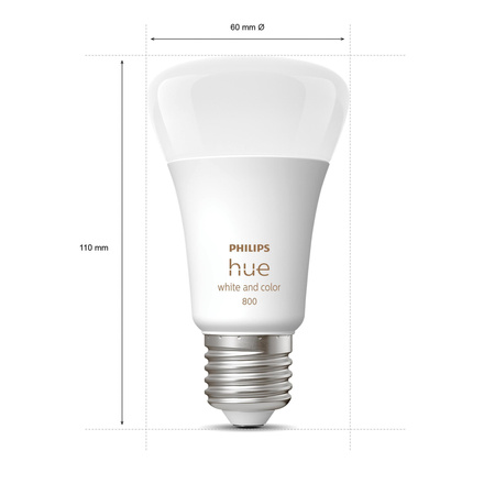 4x LED žiarovka E27 A60 9W = 60W 806lm 2000-6500K CCT + RGB SMART Smart Bluetooth ZigBee White and Color Ambiance Philips HUE