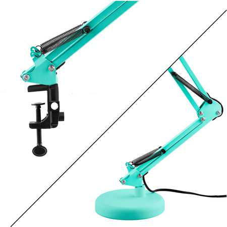 Stolová kresliaca lampa E27 TOBI Mint Lumiled + držiak na dosku