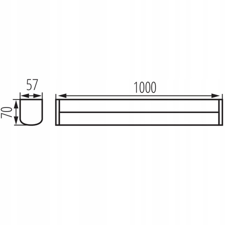 Stropné svietidloLED pásom 23W 2750lm 4000K neutrálna biela Rectangular Black IP44 Akvo Kanlux