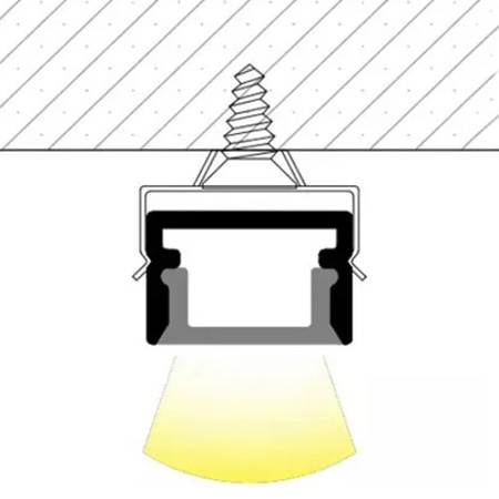 eloxovaný hliníkový profil pre LED KM33 Silver Povrchová montáž 1m