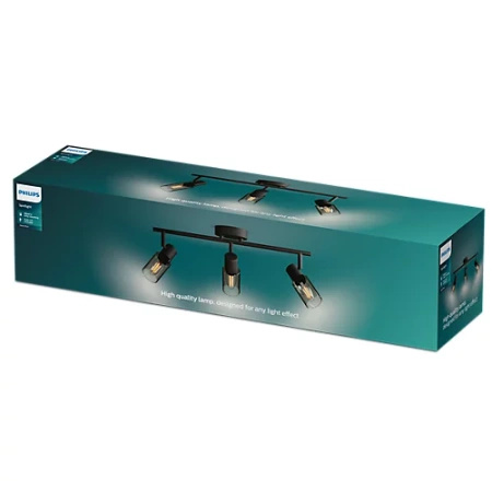 Stropné svietidlo reflektor 3x E14 Black Palms Philips