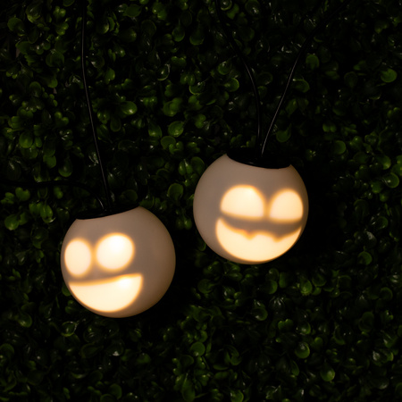 Vianočná girlanda 8x LED na batérie dekoratívni snehuliaci duchovia 4,33 m hrajúci bielo +USB C