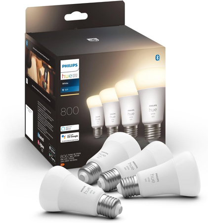 4x LED žiarovka E27 A60 9W = 60W 800lm 2700K teplá biela SMART Smart Bluetooth ZigBee White Philips HUE