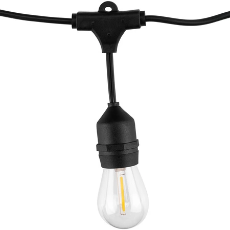 Solárna záhrada Girland 15x LED dekoratívne žiarovky 10m + PILOT IP65 2700K, teplá biela SOLLIS LUMILED