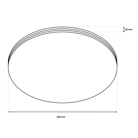 Plafond LED povrchové svetlo VIRTUS2 48W IP44 CCT White Round 38cm + LUMILED PILOT