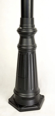 Záhradná lampa Vonkajšia tyčová lampa E27 Retro Classic OGMWN 3 195-295cm čierna Su-Ma